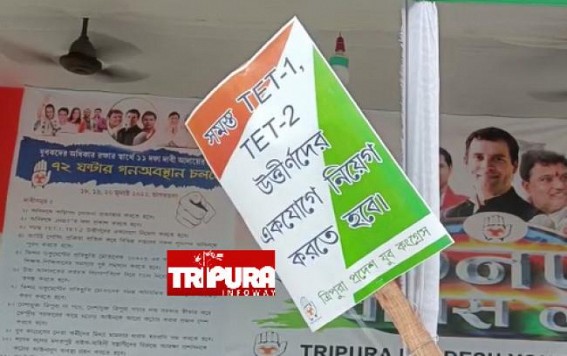 Tripura’s Massive Unemployment, Pending Recruitments: Congress Continues Protest on Day-2